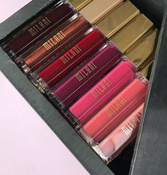 pinterest: morgangretaaa Milani Amore Matte Lip Creme, Body Oil Diy, Makeup Christmas Gifts, Milani Lipstick, Lip Gloss Cosmetics, Milani Cosmetics, Nyx Lipstick, Aesthetic Letters, Care Aesthetic