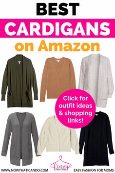 Best Neutral Cardigans on Amazon How to Wear Cardigans - Easy Fashion for Moms What To Wear With A Cream Cardigan, Amazon Cardigans, Neutral Cardigan, Travel Cardigan, How To Wear Cardigan, Best Cardigans, 5 Outfits