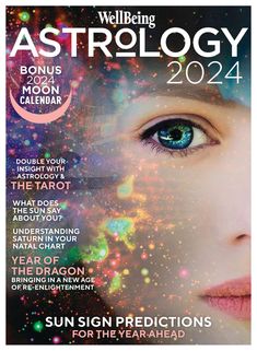 an astrology magazine cover with a woman's face