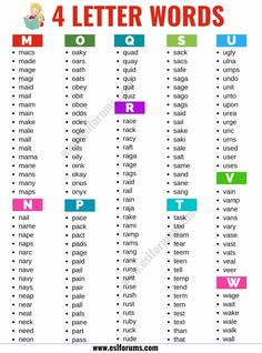 the four letter words that are used in this worksheet