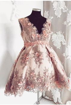 plus size v neck prom dresses with appliques flowers, elegant prom dresses for women Pink Sweet 16 Dress, Prom Dress Pink, Pink Sweet 16, Tulle Cocktail Dress, Beaded Party Dress, Cute Homecoming Dresses, Pink Homecoming, Champagne Dress, Pink Homecoming Dress