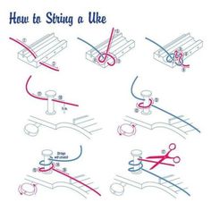 how to string a uke diagram with instructions on how to tie it and how to use them