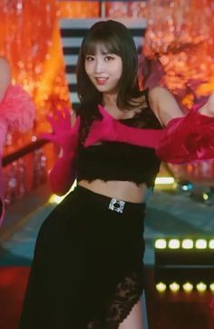 Twice Momo Style Twice Momo Fashion Twice Momo Outfit Twice Momo Clothing Kpop Style Kpop Fashion Kpop Outfit Kpop Clothing #FashionChingu #Momo #Twice #TwiceStyle #MomoStyle Edgy Stretch Mini Skirt For Party, Edgy Stretch Skirt For Party, Stretch Edgy Mini Skirt For Party, Edgy High Waist Mini Skirt For Party, Twice Momo Fashion, Momo Outfit, Momo Fashion, Twice Clothing, Kpop Crop Top