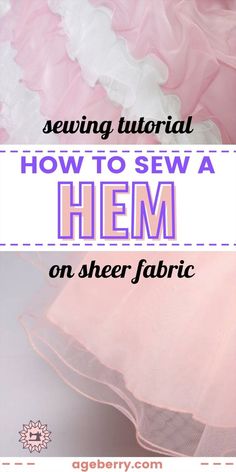 sewing tutorial on how to sew a rolled hem Sewing With Chiffon Sheer Fabrics, Sewing Sheer Fabric Tips, How To Hem Tulle Fabric, Sheer Fabric Dress Ideas, Hem Sheer Fabric, Sewing With Mesh Fabric, Sheer Dress Pattern, How To Sew Sheer Fabric, Hemming A Dress By Hand