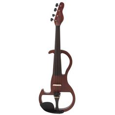 a wooden violin stand with a guitar on it