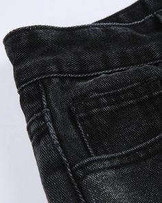 Details: Long denim jeans with front button designBottom Length: LongMaterials:35% Cotton + 60% Polyester + 5% Spandex Black Full Length Rigid Denim Jeans, Black Cotton Jeans With Zipper Closure, Washed Black Straight Rigid Denim Bottoms, Luxury Black Rigid Denim Jeans, Black Rigid Denim Jeans, Black Xs, Jean Skirt, Crop Top Blouse, Knitwear Cardigan