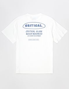 The Critical Slide Society Mumbo Tee. Graphic Screened At Left Chest. Large Graphic On Back. Woven Clamp Label At Hem. Crew Neck. Short Sleeve. 100% Cotton. Machine Wash. Imported. Extra Vitamins Clothing, Rise N Shine, Church Merch, Overalls Boys, Chino Pants Women, Wwe T Shirts, Graphic Trends, Golden Boy, Dark Star