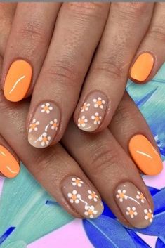 Engagement Nails, Cute Simple Nails, Nail Art For Beginners, Easy Nails, Simple Gel Nails, Colorful Nails, Summery Nails, Flower Nail Designs, School Nails