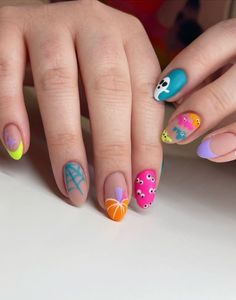 Cute Spooky Nails, Retro Nails, Nails Today, Nails Halloween, Cute Gel Nails