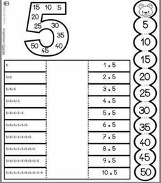 the number five worksheet is shown with numbers to 10 and two hundreds