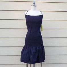 New Customer To Poshmark? Use My Offer Code @Pushnupdaisies When You Sign Up For A Poshmark Account And Get $10 Off Your First Order. The Offer Is Good For All Closets, Not Just Mine. Retails: $139 Size: X Large, Large Color: Navy Neckline: Square Sleeve: Sleeveless Spaghetti Strap Pattern: Solid Dress Length: Above The Knee Approx 38" Shoulder To Hem Material: Cotton, Spandex Condition: New With Tag Concealed Zipper Closure Back Women's Dress Wash Cold Occasion: Night Out On The Town, Event, Ho Fitted Knee-length Smocked Dress, Fitted Ruched Smocked Sundress, Fitted Smocked Sundress With Ruched Detail, Fitted Ruffle Hem Smocked Sundress, Blue Fitted Smocked Dress With Ruffle Hem, Fitted Blue Smocked Dress With Ruffle Hem, Blue Fitted Smocked Dress With Ruching, Blue Fitted Smocked Dress With Ruched Detail, Fitted Blue Smocked Dress