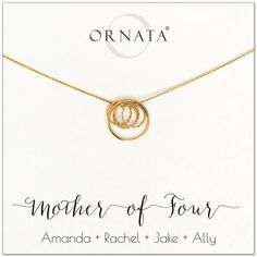 Mom or Mother of Four - personalized gold necklaces. Our 14 karat gold filled custom jewelry is a perfect gift for mothers of four children, daughters, granddaughters, grandmothers, sisters, best friends, wives, girlfriends, and family members. Also a good gift for Mother’s Day. Heart Shaped Diamond Pendant, Mens Chains, Pave Heart Necklace, Diamond Circle Necklace, Mother Of Four, 19 November, Mother's Day Jewelry, Necklaces Gift, You Are So Beautiful