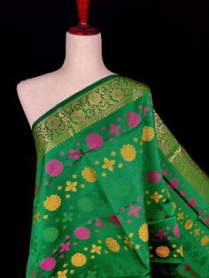 PLEASE NOTE - Width of dupatta is 32 inches and length is 92 inches. Gorgeous Green Color Banarasi Dupatta in Soft Silk Meenakari Chakras and black color tassles on the ends of the dupatta. Makes a Perfect Gift! Item: DupattaColor : GreenFabric : Banarasi Silk (Non-Pure Silk)Work : Meenakari Work with tassels Length of the dupatta : 32 inches (approx)Width of the dupatta : 92 inches (approx) Store Policies- No return or exchange will be accepted for color variations.- No return or exchange will Luxury Multicolor Embroidered Banarasi Silk Dupatta, Banarasi Silk Dupatta With Pallu, Traditional Green Dupatta With Zari Work, Unstitched Green Dupatta For Navratri, Banarasi Silk Meenakari Dupatta In Pista Green, Pista Green Banarasi Silk Dupatta With Meenakari, Green Banarasi Silk Dupatta With Meenakari, Pista Green Meenakari Chanderi Dupatta, Festive Green Dupatta With Meenakari Detail