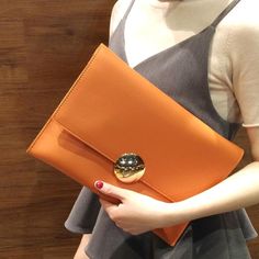 Buy Orange Vegan Leather Large Clutch Bags Crossbody Message Handbags Worldwide Free shipping and return, color: Orange , material: PU Envelope Clutch Bag, Large Clutch, Lv Bags, Women Crossbody Bag, Bag Elegant, Plain Style, Elegant Ladies, Envelope Bag, Envelope Clutch