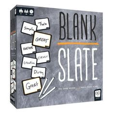 blank slate game box with words and pictures on the front, along with instructions to make it easier for students to learn