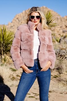 Dress Etiquette, Fur Jacket Outfit, Pink Faux Fur Jacket, Pink Faux Fur Coat, Faux Fur Cropped Jacket, Fabulous Furs, Perfectly Posh, Pink Faux Fur, Fake Fur