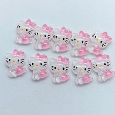 10 Mini Light Pink Hello Kitty Nail Charms Example Of Size Shown In Photo Measures Approximately 8-12cm. Message If You Would Like To Bundle Multiple Charms Or Items To Save You Shipping Cost. Comes From Smoke And Let Free Environment Hello Kitty Nail Charms, Light Pink Hello Kitty, Charm Nails, Hello Kitty Nail, Kitty Nail, Kitty Makeup, Nail Charm, Hello Kitty Makeup, Kitty Accessories