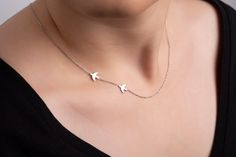 > 925 Sterling silver  necklace > 14k Gold Plated for GOLD and ROSE GOLD options > Comes with a stylish box > Comes with +2 inches extension to adjust the necklace > > 𝐏𝐞𝐫𝐬𝐨𝐧𝐚𝐥𝐢𝐳𝐞𝐝 -𝐈𝐧𝐢𝐭𝐢𝐚𝐥- 𝐂𝐫𝐨𝐬𝐬 𝐍𝐞𝐜𝐤𝐥𝐚𝐜𝐞 https://www.etsy.com/listing/955279392/personalized-letter-cross-necklace?ref=shop_home_active_40&frs=1 Please be careful when wearing your jewelry * Remove- when going to sleep, pool, beach or spa * Avoid- contact with perfumes, chemicals. * Store- In a cool, dry place * Never Use- chemical jewelry cleaners. Elegant Sterling Silver Necklace With Bird Design, Elegant Silver Necklace With Bird Shape, Best Friend Necklace, Going To Sleep, Flying Bird, Bird Necklace, Personalized Letters, Friend Necklaces, Pool Beach