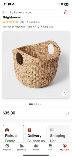 the basket is on sale for $ 3, 99 and it's not very big