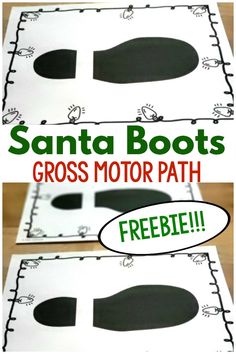 santa boots gross motor path for kids to make