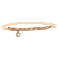 Coach Signature Pave Bar Hinged Bangle bracelet rose gold one size Brand: COACH Color: Rose Gold Color: Black.  Gender: female.  Age Group: adult. Bracelet Rose Gold, Branding Coach, Hinged Bangle, Rose Gold Color, Bangle Bracelet, Womens Bracelets, Hinges, Womens Watches, Bangle Bracelets