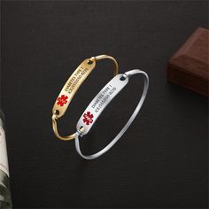 ★Our customized medical bracelet offers a practical and stylish solution for both men and women who prioritize their health and safety. Made from high-quality stainless steel, this bracelet is designed to last and withstand daily wear. ★Engravable Information: This bracelet allows you to personalize it with essential patient information, including name, medical conditions, allergies, and any other vital details. Having this information readily available can assist medical professionals or rescuers in providing appropriate care during emergencies. ★Emergency Contact ID: You can engrave the contact person's details, such as their name, relationship, and phone number. This ensures that loved ones or designated emergency contacts can be reached quickly during critical situations. ★Unisex Desig Medical Jewelry, Medical Bracelet, Bracelet Minimalist, Medical Alert, Id Bracelets, Star Bracelet, Minimalist Bracelet, Personalized Bracelets, Bracelet For Women