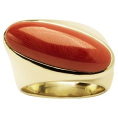 Alex Jona design collection, hand crafted in Italy, 18 carat yellow gold band ring centering a Mediterranean Coral weighing 8.86ct. Dimensions: 0.96 in.-H/ 0.93in.-W/ 0.53 in.- D/ --- 24,40 mm H/ 23.80 mm W / 13.56mm D Alex Jona jewels stand out, not only for their special design and for the excellent quality of the gemstones, but also for the careful attention given to details during all the manufacturing process. Alex's passion for jewels flows in splendid pieces entirely hand-crafted according to the best goldsmith Italian tradition. This piece will arrive at your door beautifully gift wrapped in Alex Jona boxes, put inside an elegant pouch or jewel box. OUR STORY Walking past number eight of Via Bogino, Palazzo Balbo di Vinadio, a baroque building built in 1690 in Torino, you would lit Elegant Pouch, Ringe Gold, Gold Band Ring, Vintage Band, Design Collection, Gold Band, Gold Design, Antique Rings, Vintage Engagement Rings