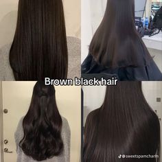 Types Of Dark Brown Hair, Off Black Hair, Long Hair Looks, Best Haircuts For Women, Brown Black Hair, Aesthetic Hairstyles, Dark Brunette Hair, Brown Hair Inspo