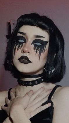 Black Goth Makeup, Creepy Clown Makeup, Makeup Ide, Pop Makeup, Alt Makeup, Magical Makeup, Halloween Makeup Inspiration