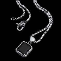 Featuring a rectangular cut Onyx stone framed within ornate sterling silver detailing. The Rebirth takes on an almost mystical quality, representing the rebuilding and reinventing of oneself and embracing a fresh start.
Handcrafted sterling silver with black onyx stone. Comes on 60cm x 2mm gauge stainless steel rounded box chain with silver clasp. Mens Silver Necklace, Black Onyx Stone, Round Box, A Fresh Start, Sterling Silver Mens, Men's Necklace, Onyx Stone, Fresh Start, Silver Man