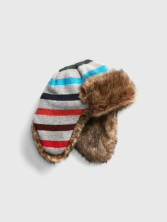 Gap Kids Crazy Stripe Trapper Hat Red Gray Size Small/ Medium 51cm Faux Fur. Condition is New with tags. Shipped with USPS First Class Package. Crazy Products, Winter Hat Outfit, Sewing Christmas Gifts, Toddler Boy Gifts, Kids Christmas Ornaments, Hat Storage, Trapper Hat, Trendy Hat, Fall Hats