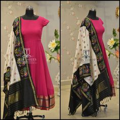 Teja Sarees, Ikkat Dupatta, Frock For Women, Salwar Designs, Long Dress Design, Long Frocks