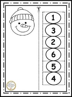 a printable worksheet for numbers 1 - 10 with an image of a snowman