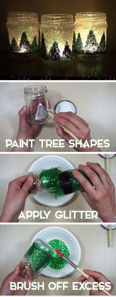 the instructions for how to make christmas trees out of plastic bottles and paper straws