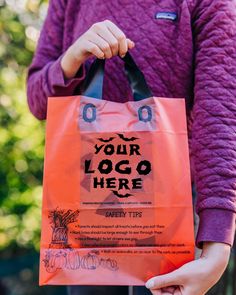 Custom-printed trick-or-treat bags for the kiddos! These jack o' lantern bags are an inexpensive way to make your brand part of the fun of Halloween with your community. Each bag comes with safety tips for kids printed on the bottom as helpful reminders while you can print your logo on the top. Order now to be in time for upcoming fall festivals! #bagmasters #trickortreat #totebag #jackolantern #pumpkin #printing #logo #marketing #business #brandingdesign #autumn #brandidentity Smiling Pumpkin, Fall Festivals, Printing Logo, Trick Or Treat Bags, Marketing Business, Shopper Tote, Safety Tips, Kids Prints, Treat Bags