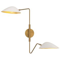 Alora Mood Oscar E26 6-in Aged Gold/White Wall Vanity Wall Canopy, Vanity Lights Bathroom, Wall Lamp Shades, Wall Vanity, White Canopy, White Vanity, Light Vanity, Bath Vanity Lighting, Wall Light Fixtures