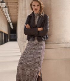 Houndstooth Mock Neck Midi Dress Mock Neck Midi Dress, Houndstooth Sweater, Sweater Dress Outfit, Petite Jacket, Grey Outfit, Petite Pants, Work Looks, Dress With Cardigan, Petite Dresses