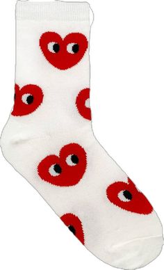 Trendy Red Cotton Socks, Trendy Red Socks As Gift, Trendy Red Socks As A Gift, Trendy Red Socks For Gift, Trendy Red Socks For Gifts, Casual Socks For Gift, Red Heart Socks, Heart Eye, Heart Socks