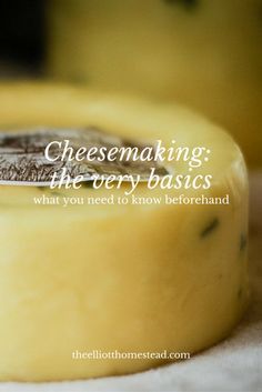 a piece of cheese with the words cheesemaking the very basics what you need to know before baking