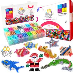 the bead pack is packed with beads and other crafting supplies for kids to make