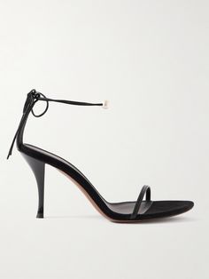 NEOUS' Narumi' sandals are made from supple leather and have barely-there ankle ties that knot in dainty bows. They're set on 85mm heels that offer plenty of comfortable lift. Black Leather Ankle Tie Heels, Black Leather T-strap Sandals With Open Toe, Luxury Black Lace-up Sandals With Ankle Strap, Luxury Black T-strap Heels, Black Leather T-strap Sandals With Toe Loop, Brown Leather Sandals, Womens Shoes High Heels, Slingback Sandal, Fall Shopping