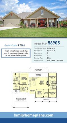 the floor plan for this house is very large and has two master suites on each side