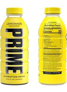 two lemonade drinks are shown side by side on a white background, one is yellow and the other is black