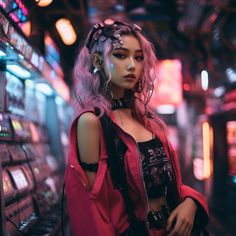 #cyberpunk cyber aesthetic Cyberpunk Womens Fashion, Feminine Cyberpunk Outfit, Modern Cyberpunk, Cyberpunk Aesthetic Clothes, Cyberpunk Fashion Aesthetic, Cyberpunk Aesthetic Character, Neo Tokyo Aesthetic Clothes, Bomb Rush Cyberfunk Aesthetic, Cyberpunk Photoshoot Ideas