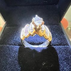 Size Like A Dime . Excellent Condition Like New Yellow Gold Diamond Ring, Diamonds Ring, Gold Yellow, Womens Jewelry Rings, Like New, Diamonds, Yellow Gold, Women Jewelry, Ring