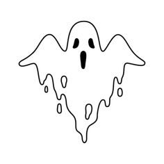 a black and white drawing of a ghost