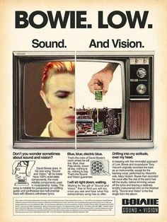 an advertisement for the bovinee low sound and vision television