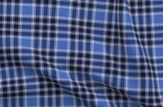 a blue and white plaid fabric