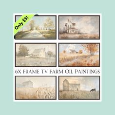 six frame tv farm oil paintings on sale for only $ 5 99 each or more