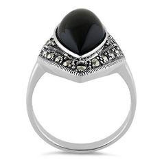 Top of ring height: 24.6mm

Top of ring width: 15.4mm

Band width: 2.8mm

Shank width: 2.8mm



Stone material: black onyx

Center stone size: 19mm X 9mm

Stone shape: pear shape

Total number of CZ stones: 1

Stone setting: inlay setting



Metal: 925 sterling silver

Finish: high polish Marcasite Ring, Stone Material, Stone Setting, Lovely Ring, Cz Stone, Stone Settings, Pear Shape, Sterling Ring, Black Onyx